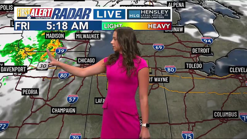 Expect showers and even a thunderstorm Friday night into Saturday morning.
