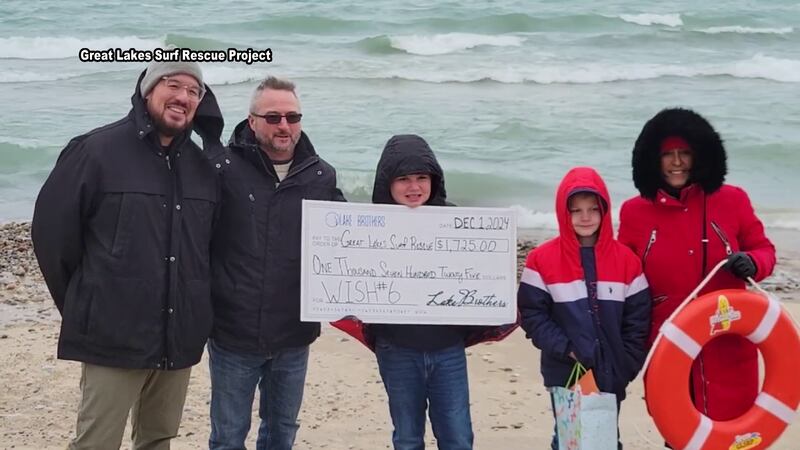 On Sunday the Surf Rescue Project received a $1,725 donation from the Lake Brothers.
