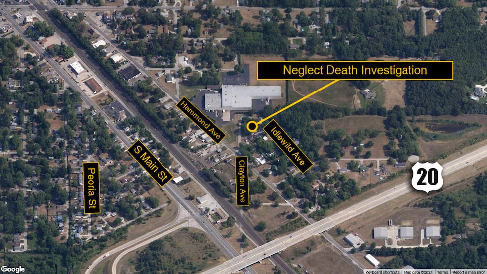 A map of where the home is located on Idlewild Avenue in Elkhart.