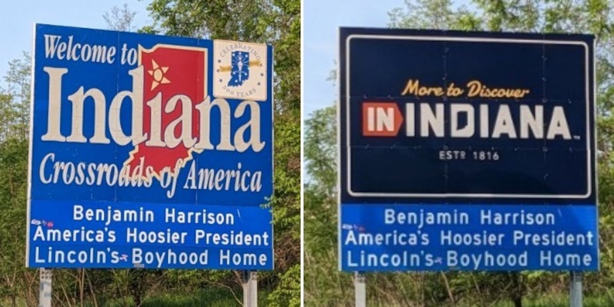 Indiana Reference Post Sign New Indiana welcome signs met with backlash on social media