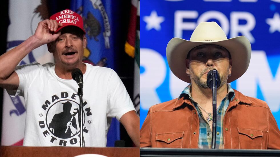 FILE - A host of big-name performers including Kid Rock and country singer Jason Aldean will...