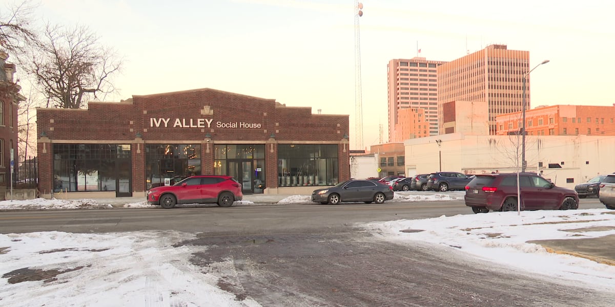 Duckpin bowling alley interior in downtown South Bend