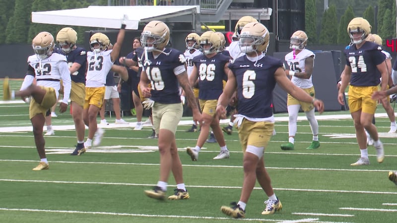 Notre Dame began fall camp Thursday with its first practice of the 2026 season.