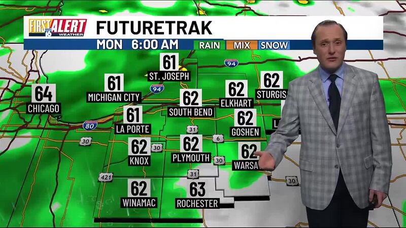 By mid week a cold front will drop temps back into the middle 50s