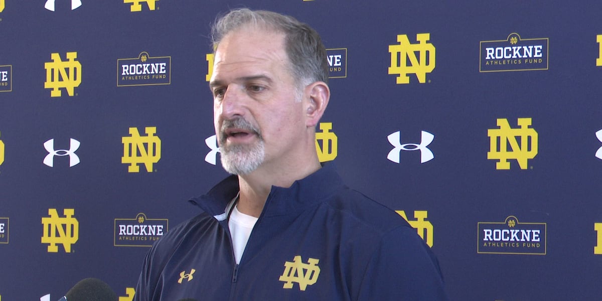 Spring Football: Coach Rudolph leads the charge for Irish offensive line