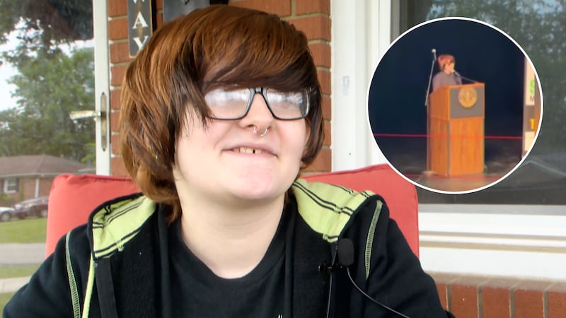 A Louisville eighth grader’s graduation speech in which he called his school “f***ing...