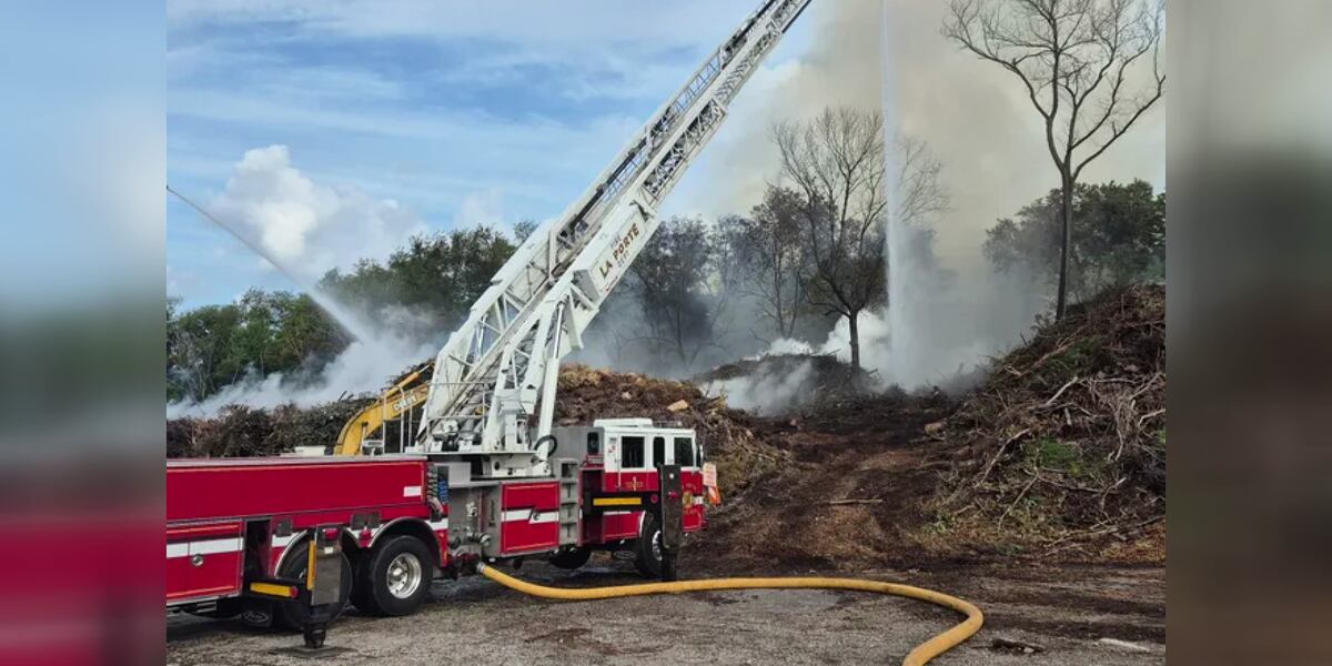 Firefighters on third day of battling large compost fire in LaPorte County