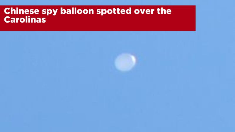 Officials confirmed the balloon was spotted over the Carolinas on Saturday, February 4, 2023.