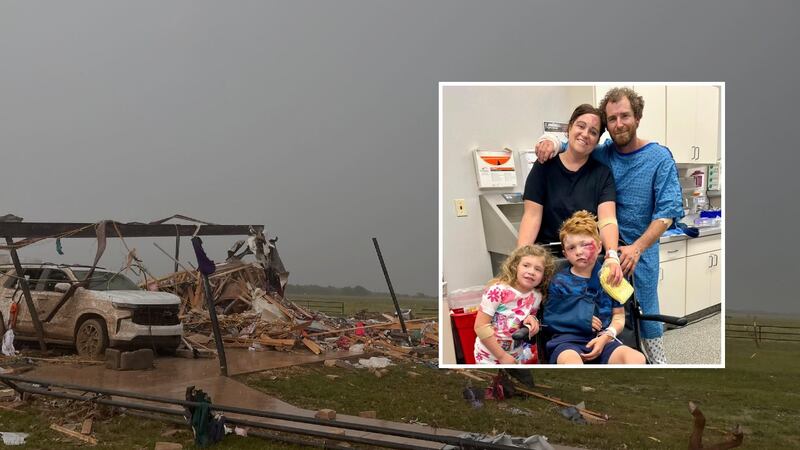 A tornado destroyed the Lambert family's home in Texas but they say they are lucky to be alive.