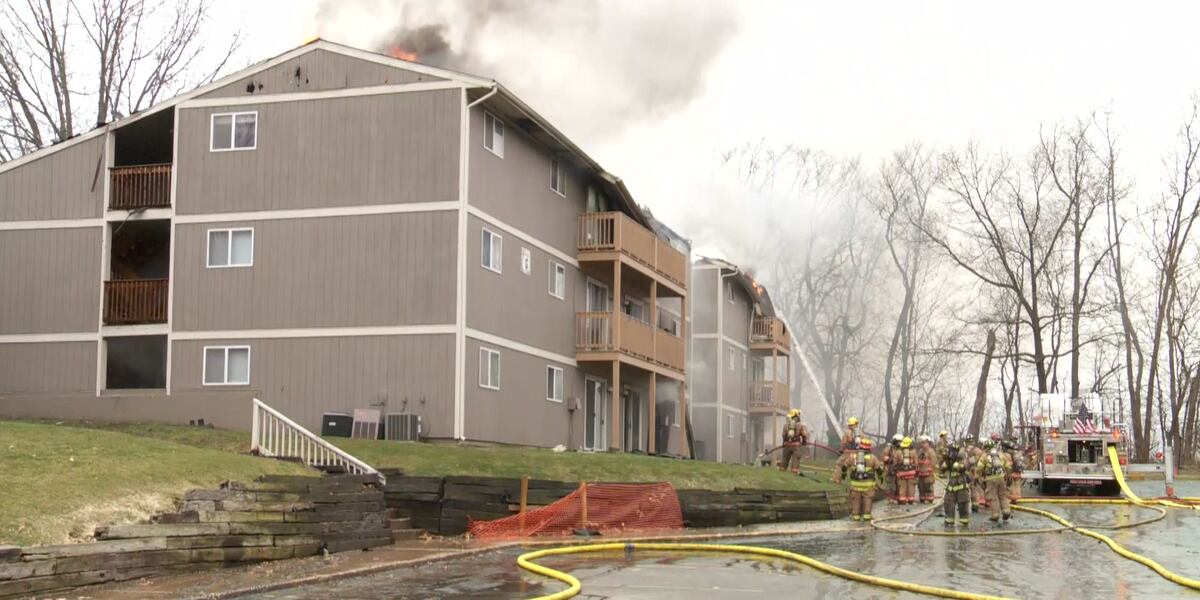Unit Complex Fire Crews fight fire at apartment complex