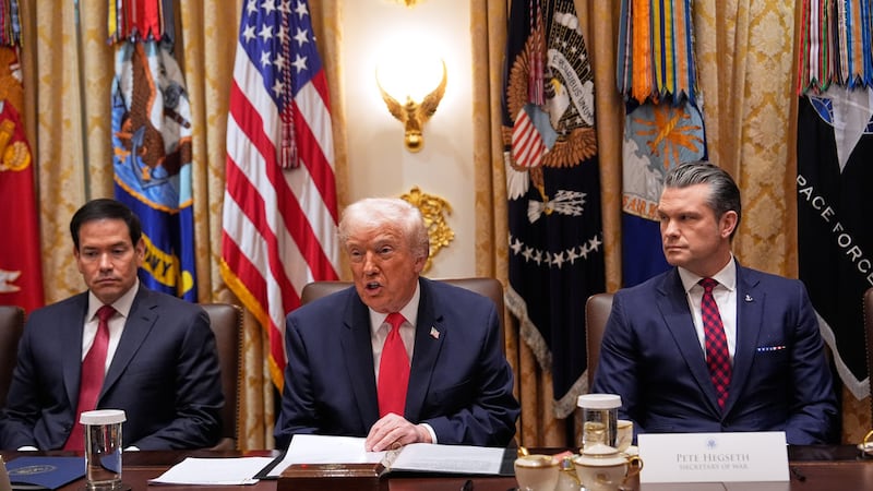 President Donald Trump speaks during a Cabinet meeting at the White House, Tuesday, Dec. 2,...