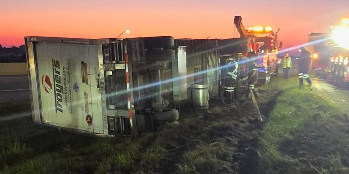 Bypass off-ramp to US 20 reopens after semi rollover crash