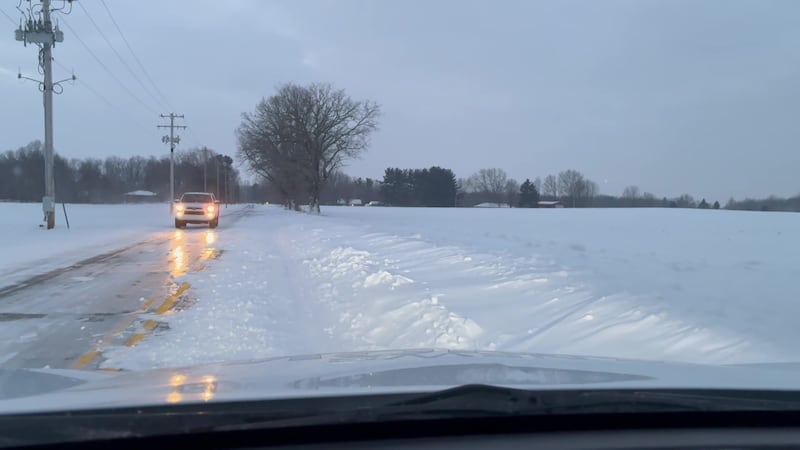 Extreme cold and snow drifts create hazardous road conditions across Michiana