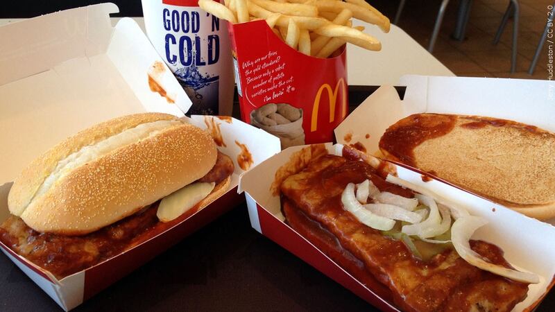 McDonald's confirmed the boneless barbecue pork sandwich will return to some locations.