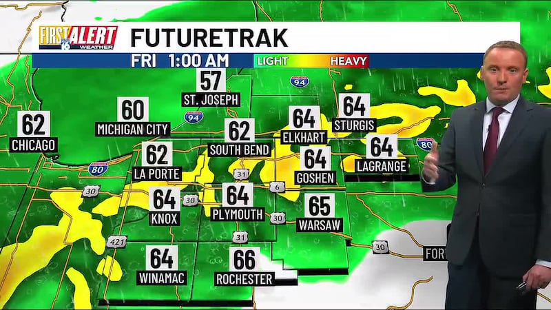 First Alert Weather is tracking heavy showers moving into Michiana Thursday evening.