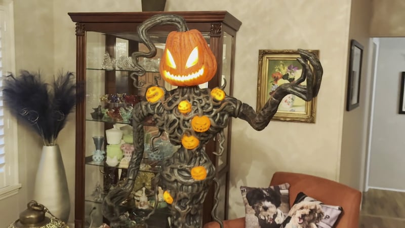 The family's pumpkin-headed vine creatures are now inside after being recovered.