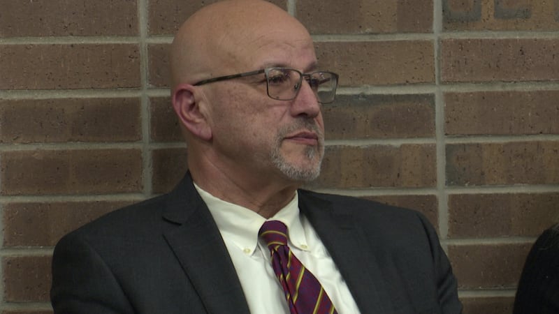 Mansour Eid at a meeting of the South Bend Community School Corporation board on Feb. 19, 2025.