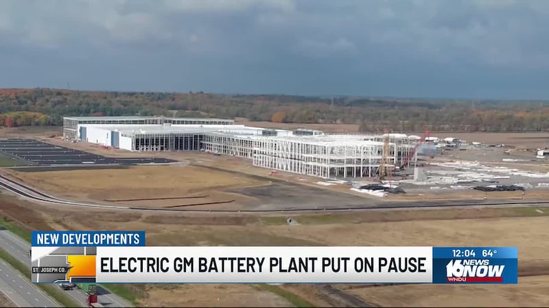 County officials say the $3.5 billion GM-Samsung facility near New Carlisle will halt...