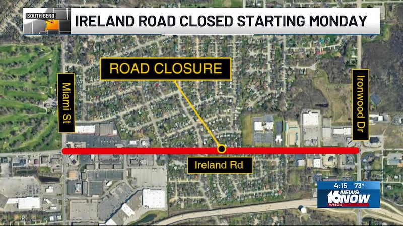 Ireland Road will stay open but expect significant delays and use an alternate route if you can.