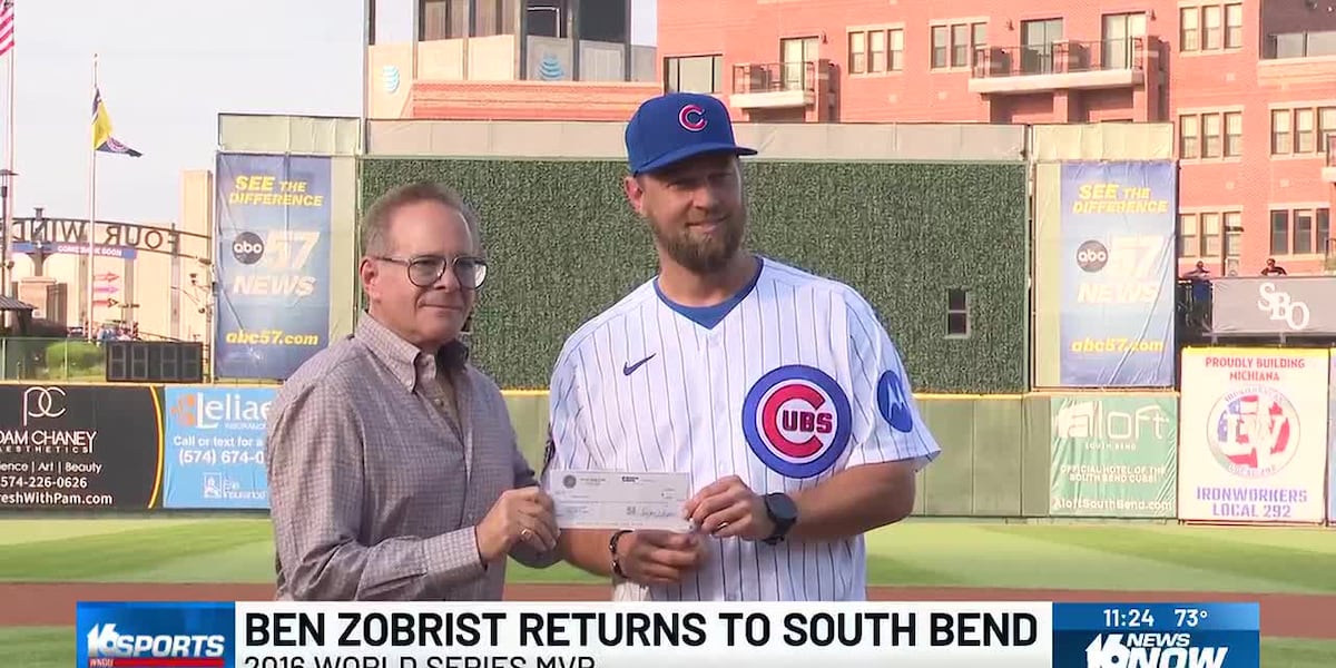 Chicago Cubs legend Ben Zobrist visits South Bend for meet-and-greet, nonprofit event