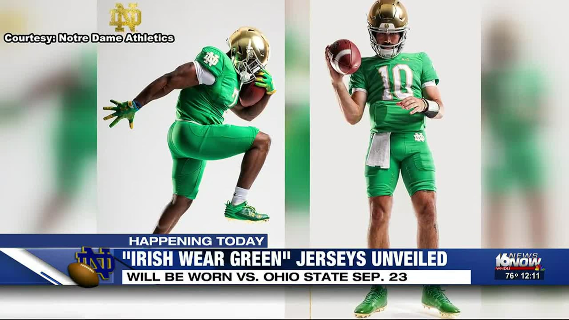 Notre Dame football unveils green unforms for Ohio State game Notre Dame football unveils green unforms for Ohio State game