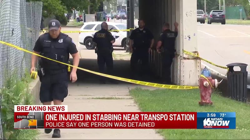 One person has been hospitalized and another person has been detained following a stabbing...