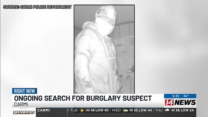 Carmi Police Dept. looking for suspect involved in burglary