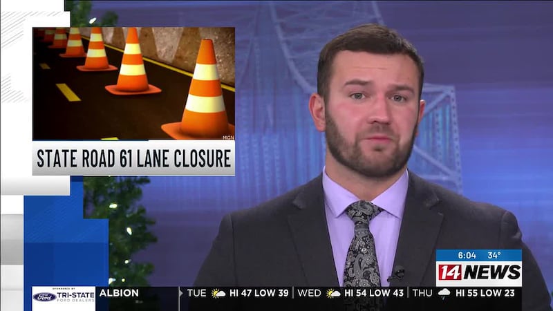 INDOT to close one lane on SR 61 near Petersburg Tuesday